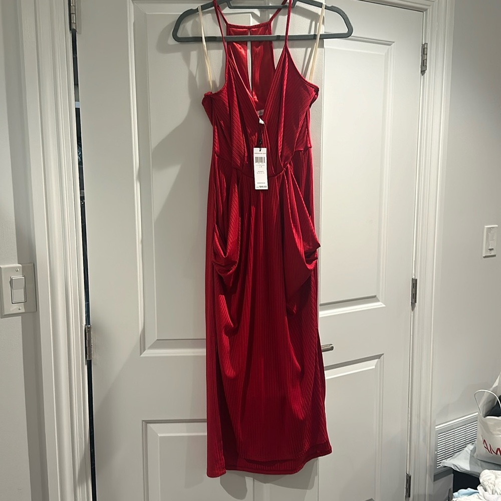 Bcbg Red racerback cocktail dress